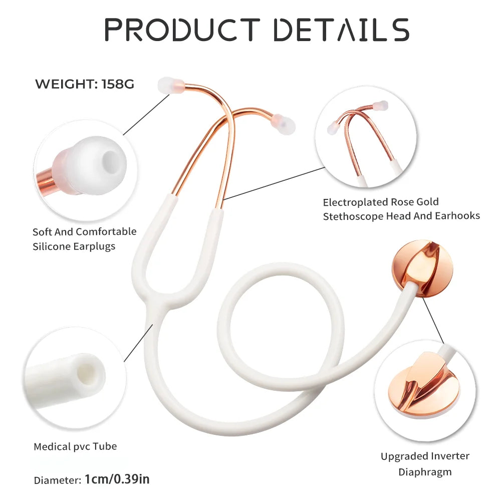 Professional Medical Single Head DoctorStethoscope Medical Equipment Device Heart Lung Cardiology Stethoscopes Nurse Student Vet