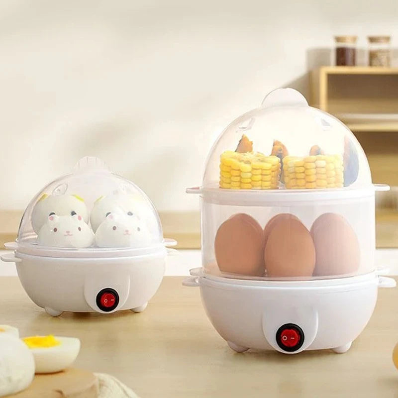 Multifunctional Electric Egg Boiler, Double Layer Egg Steamer and Poacher for Cooking Breakfast in Kitchen