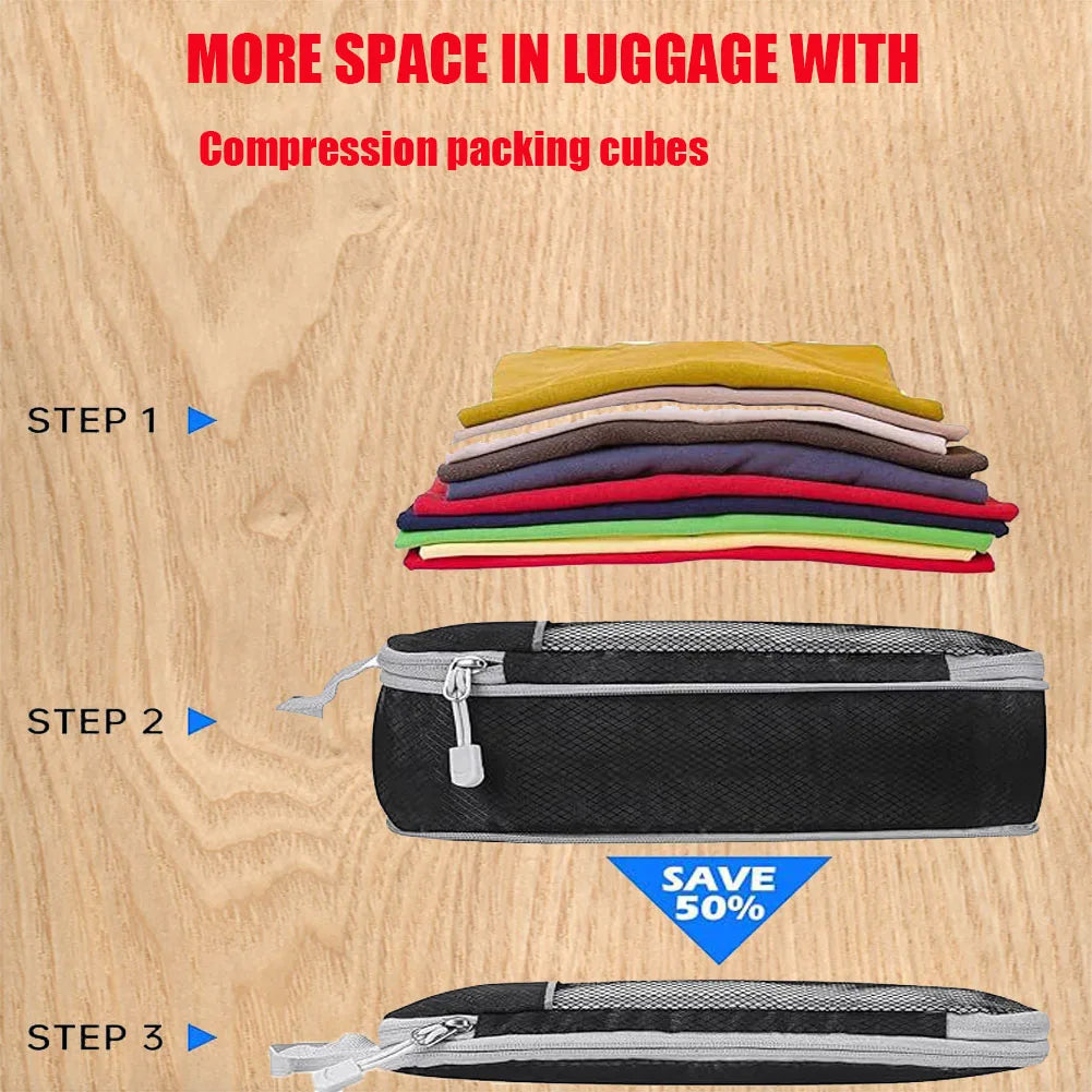 5 Pack Compression Packing Cubes