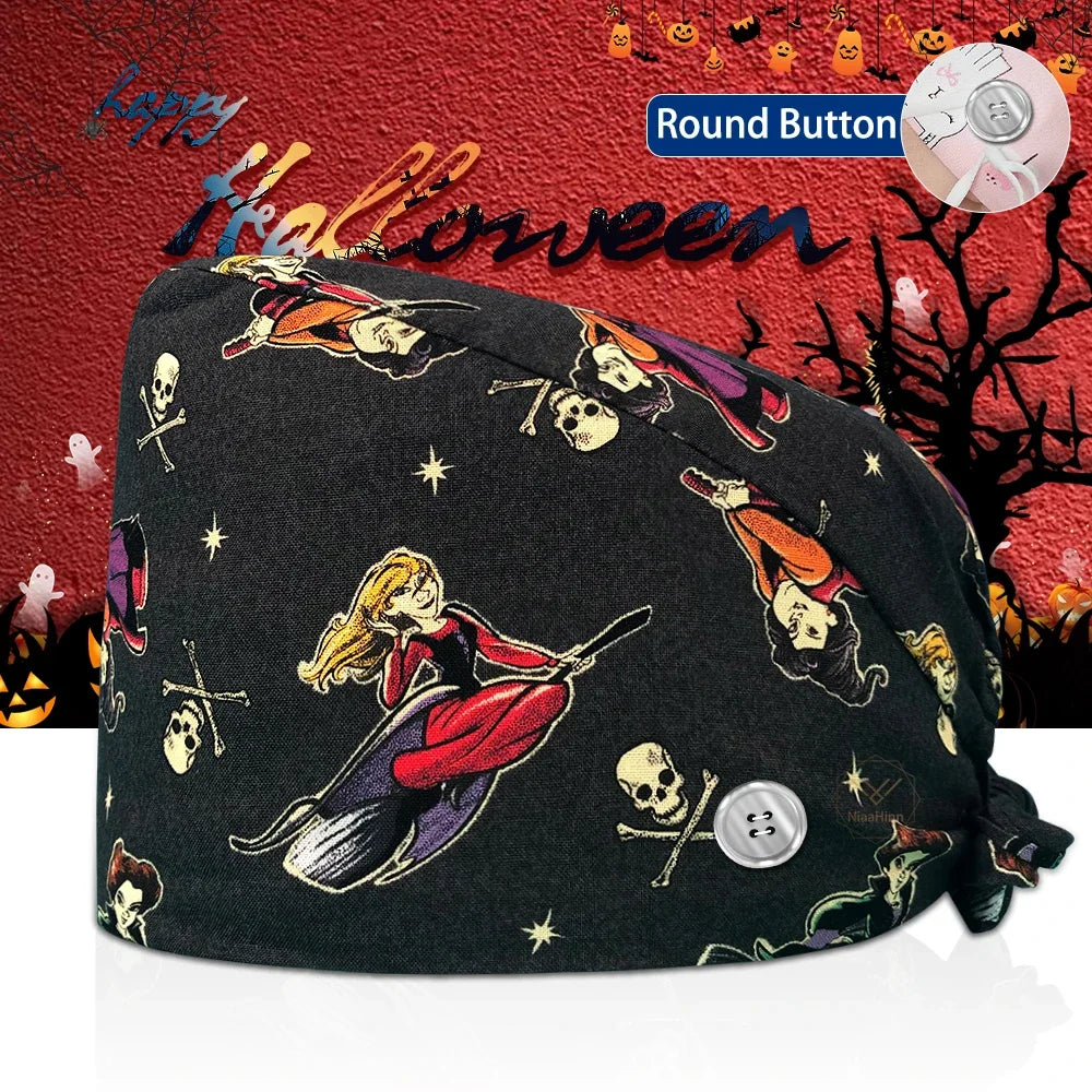 Surgical Skull Printing Scrub Hat