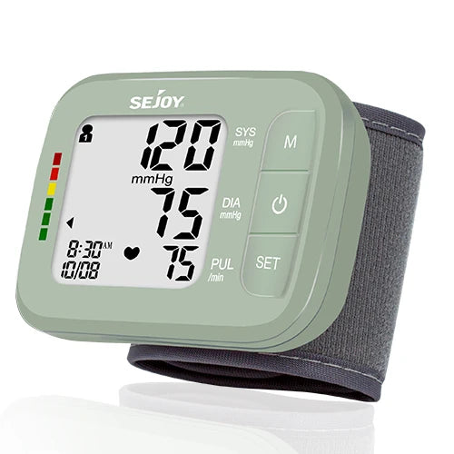 SEJOY Digital Wrist Blood Pressure Monitor Sphygmomanometer Tonometer Tensiometer Heart Rate Meter BP Monitor