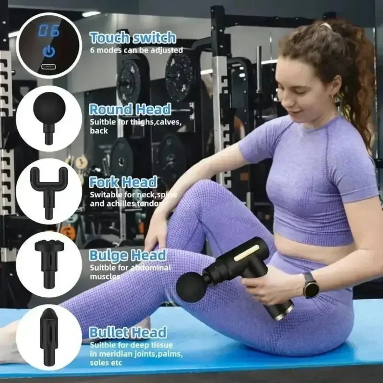 Mini USB Massage Gun – Portable Fascia Relaxer for Neck, Shoulders, and Back, Quiet Muscle Relief for Home and Travel