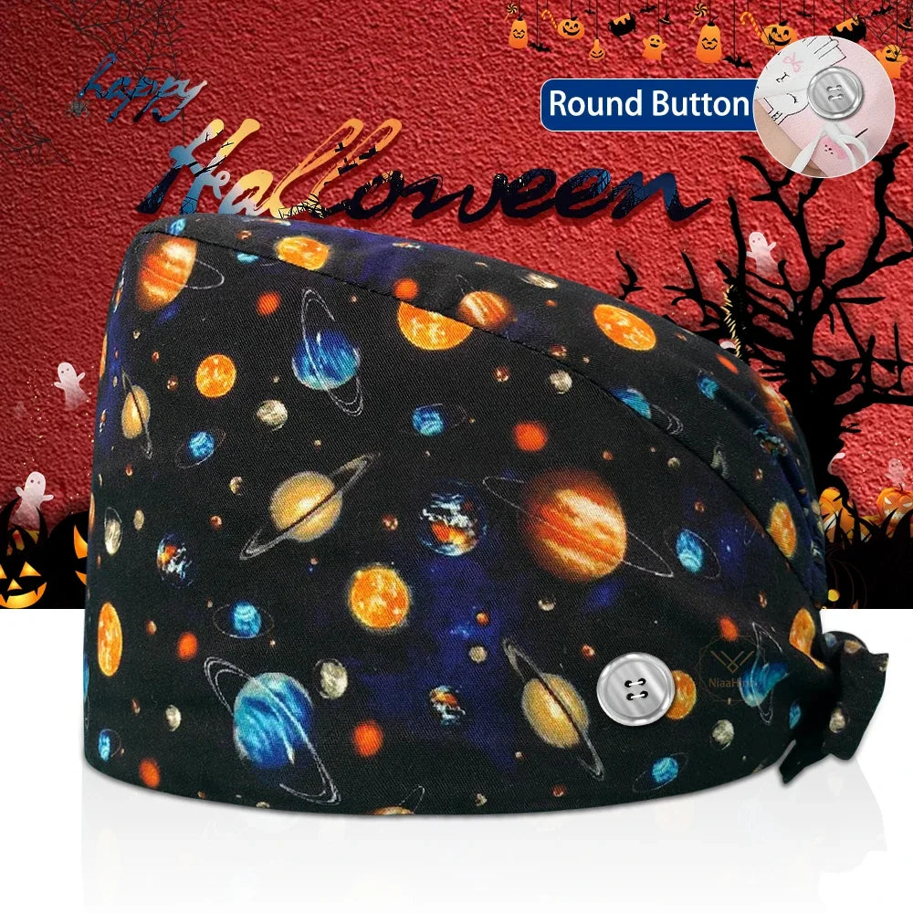 Surgical Skull Printing Scrub Hat