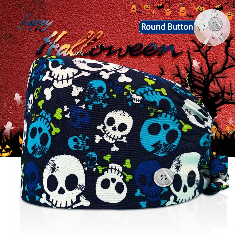Surgical Skull Printing Scrub Hat