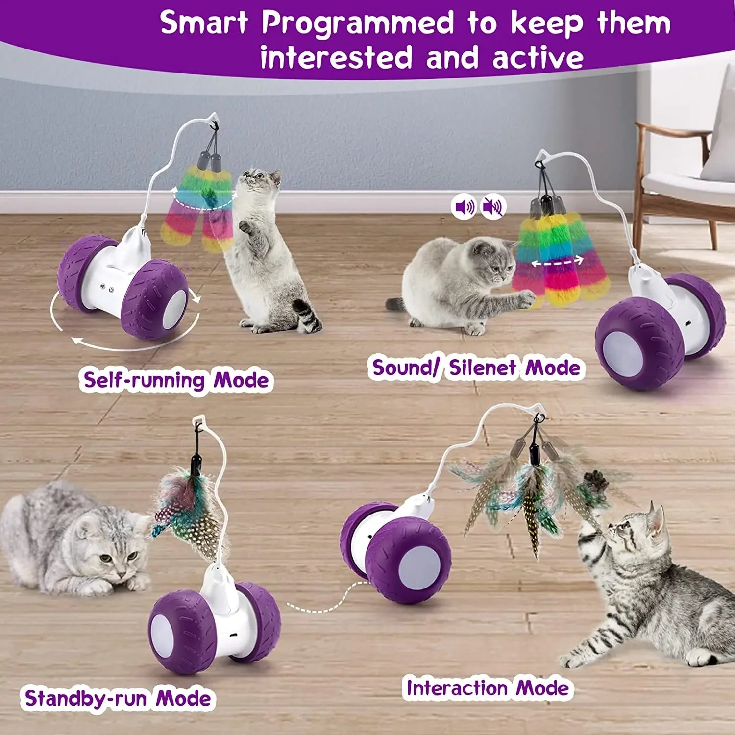 ATUBAN Automatic Interactive Cat Toy