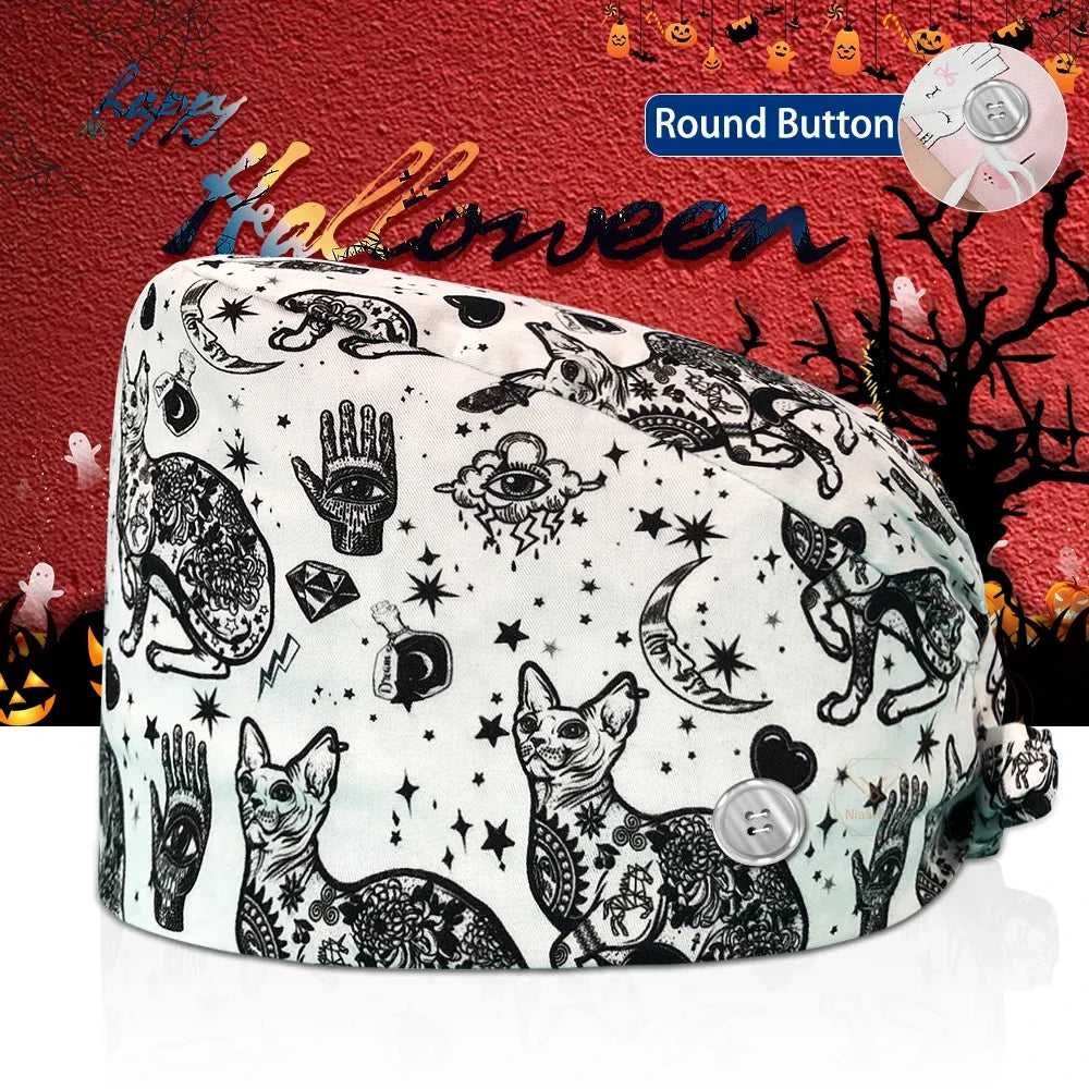 Surgical Skull Printing Scrub Hat