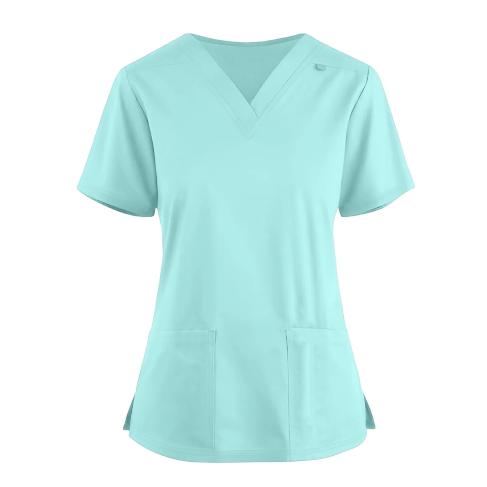 Hospital Scrubs V-Neck Tops Short Sleeve With Pockets