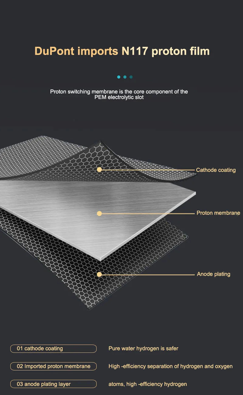 6000 PPB High Concentration of  Hydrogen Water Generator Bottle SPE&PEM TYpe Charge Akaline Water Ionizer