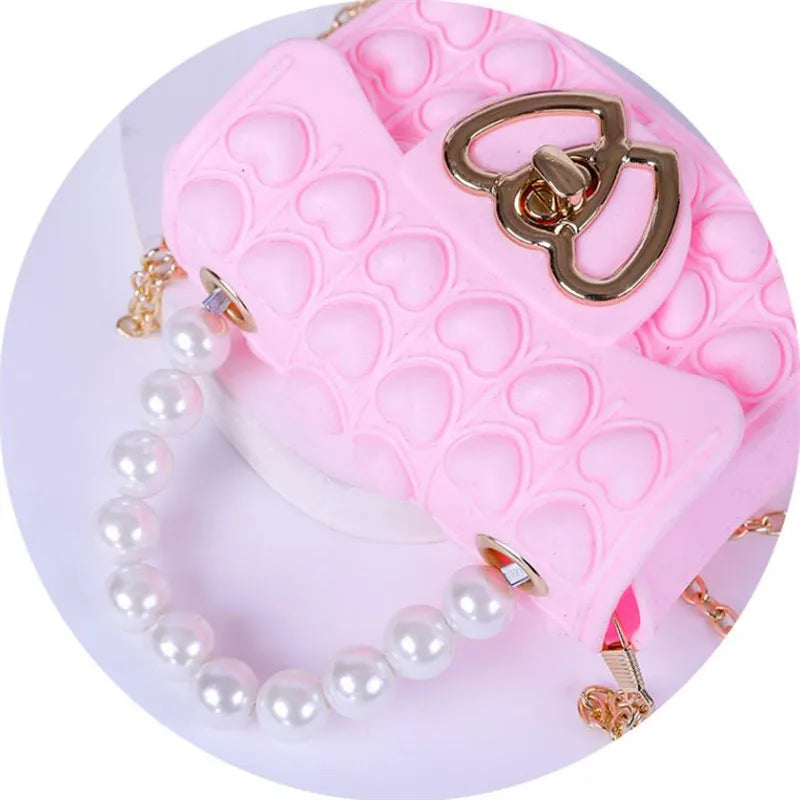 Silicone Love Bubble Pop It Handbag