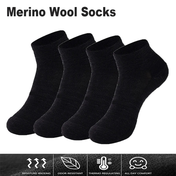 65% Merino Wool Ankle Socks Men Women Merino Wool Athletic Ultra-Light Thin Running Tennis Golf Socks Moisture Wicking