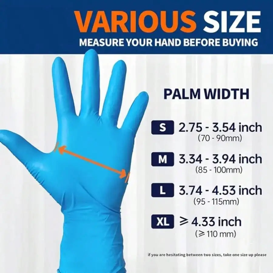 100 Pcs Durable & Thick Nitrile Disposable Gloves - High-Elasticity, Latex-Free & Powder-Free For Cooking, Cleaning & Food Prep -