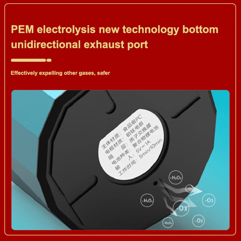 6000 PPB High Concentration of  Hydrogen Water Generator Bottle SPE&PEM TYpe Charge Akaline Water Ionizer