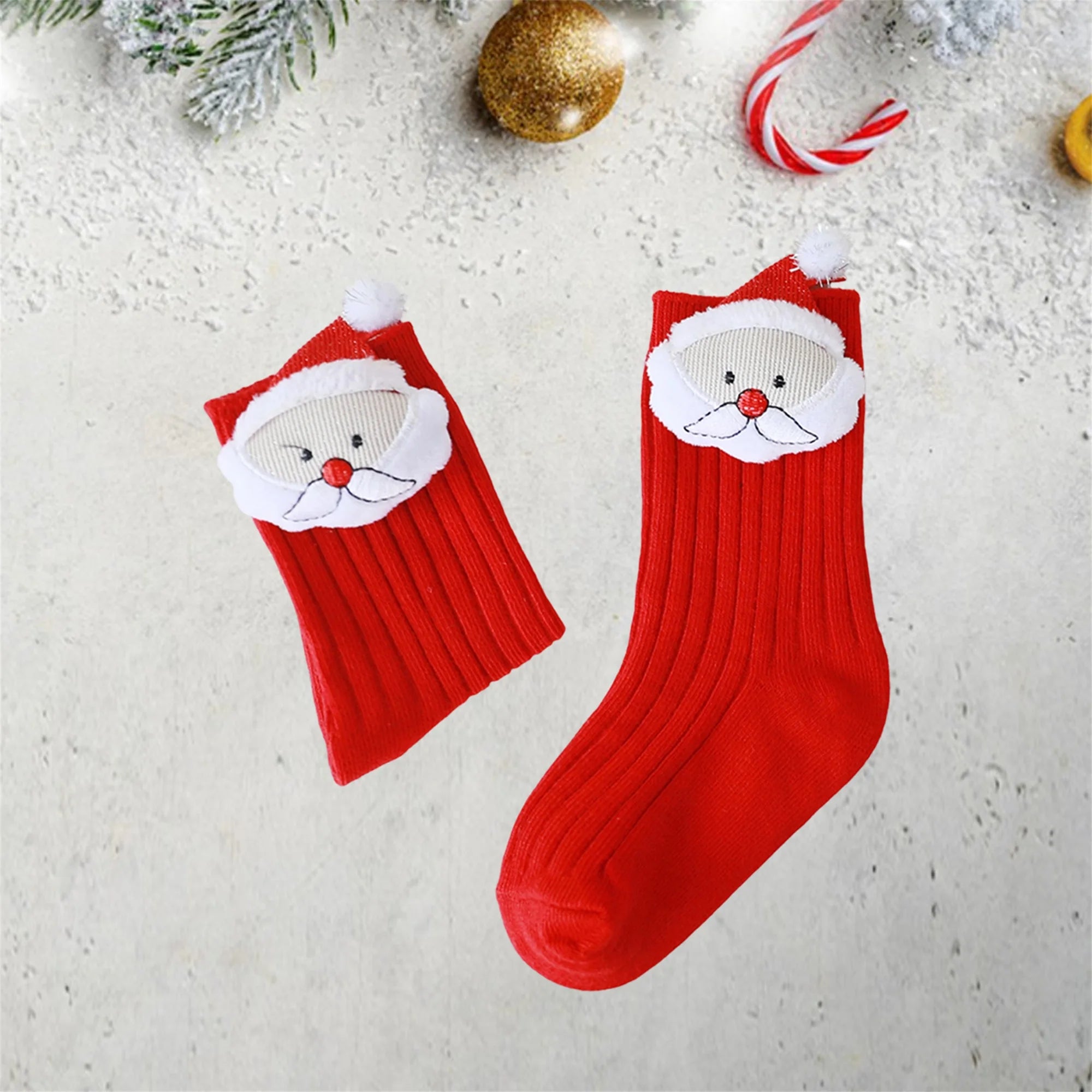 Adorable Reindeer and Snowman Christmas Stockings for Kids Festive Plush Dolls Knit Knee-High Socks Decoration