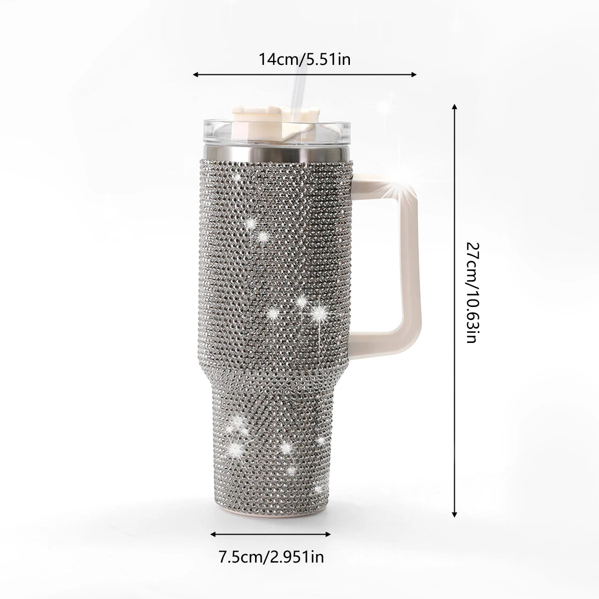 Sparkling Studded 40oz Insulated Tumbler