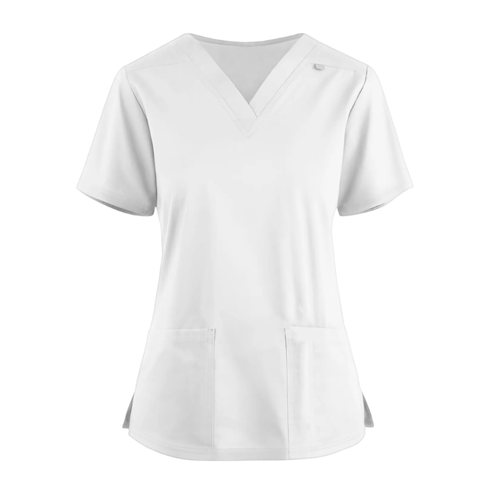 Hospital Scrubs V-Neck Tops Short Sleeve With Pockets