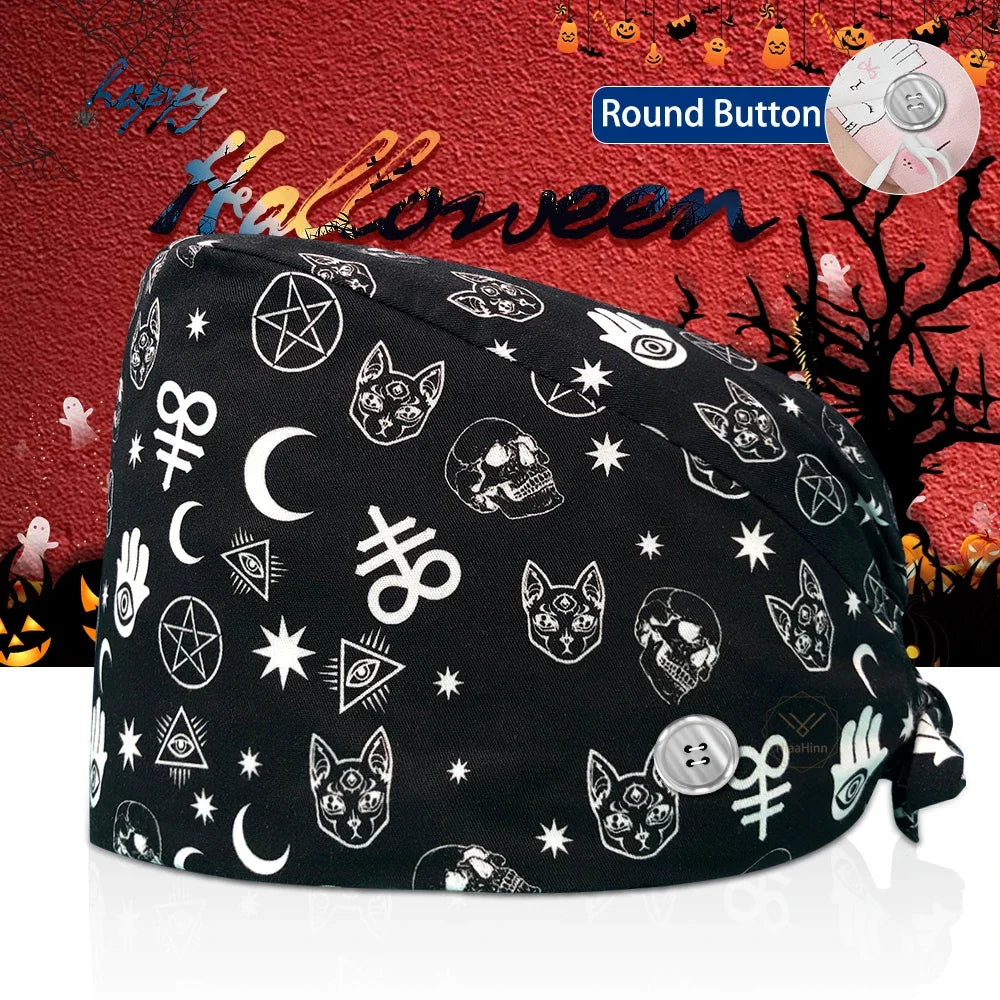 Surgical Skull Printing Scrub Hat