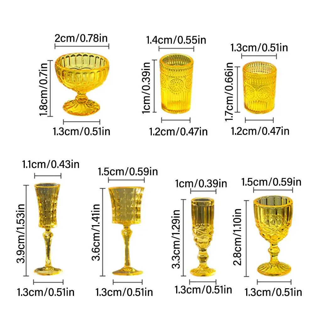 Miniature Dollhouse Wine Glass Set