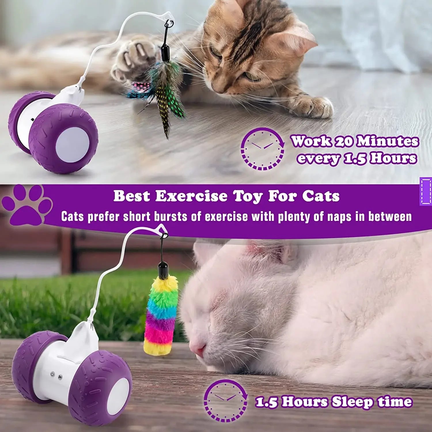 ATUBAN Automatic Interactive Cat Toy