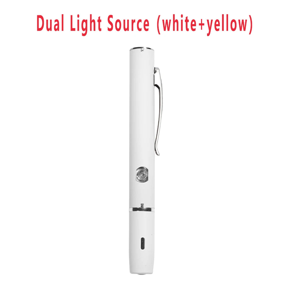 USB Rechargeable Medical Handy Pen Light Mini Nursing Flashlight LED Torch Lamp With Clip Pocket Led Flashlight LED Pocket Torch
