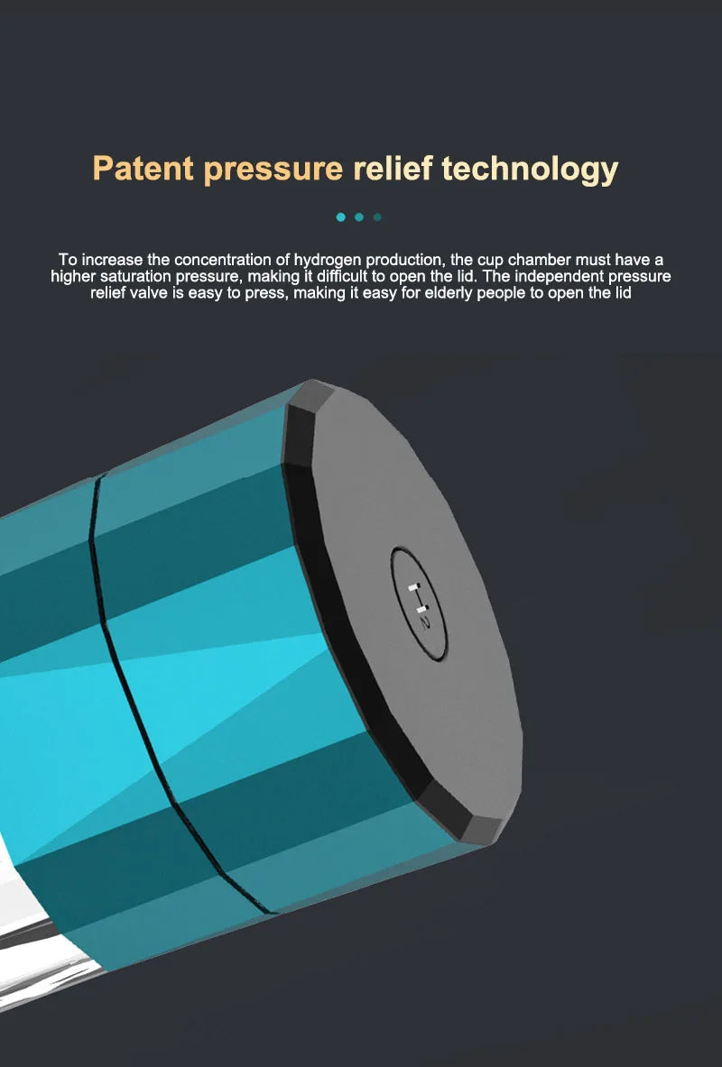 6000 PPB High Concentration of  Hydrogen Water Generator Bottle SPE&PEM TYpe Charge Akaline Water Ionizer