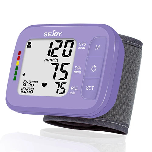 SEJOY Digital Wrist Blood Pressure Monitor Sphygmomanometer Tonometer Tensiometer Heart Rate Meter BP Monitor