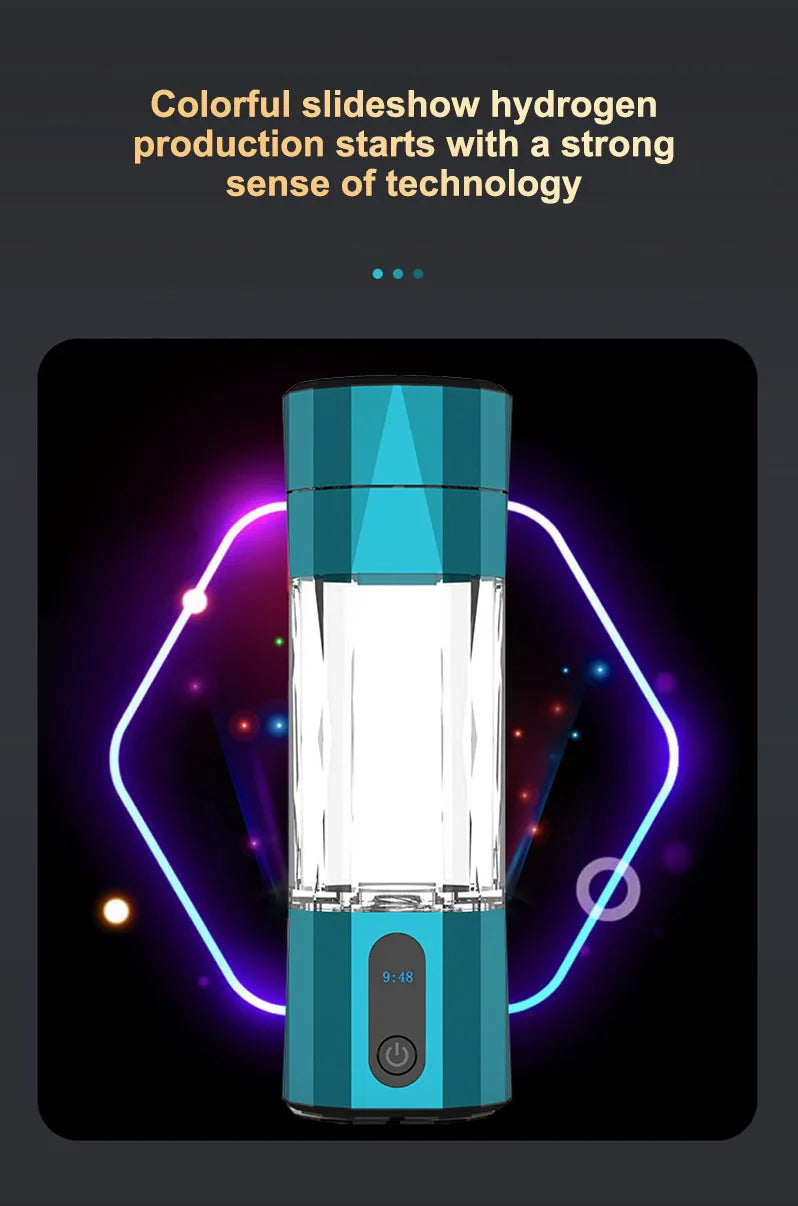 6000 PPB High Concentration of  Hydrogen Water Generator Bottle SPE&PEM TYpe Charge Akaline Water Ionizer