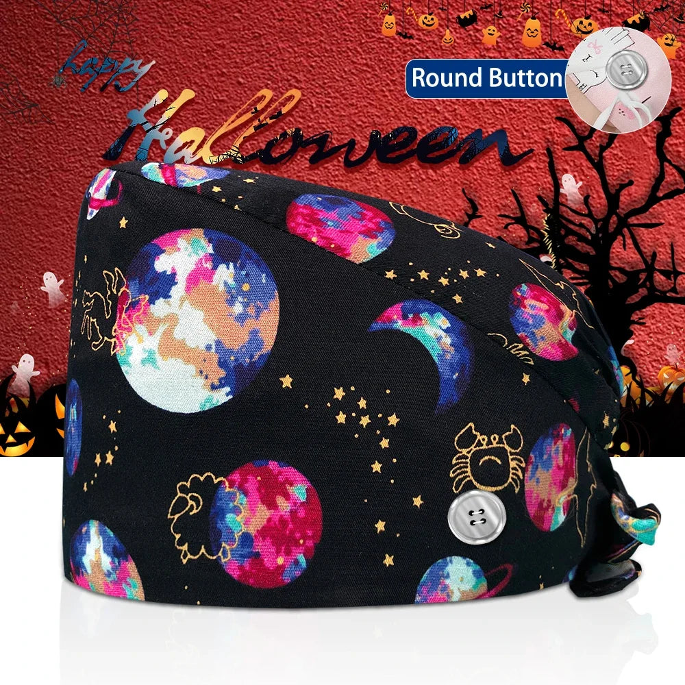 Surgical Skull Printing Scrub Hat