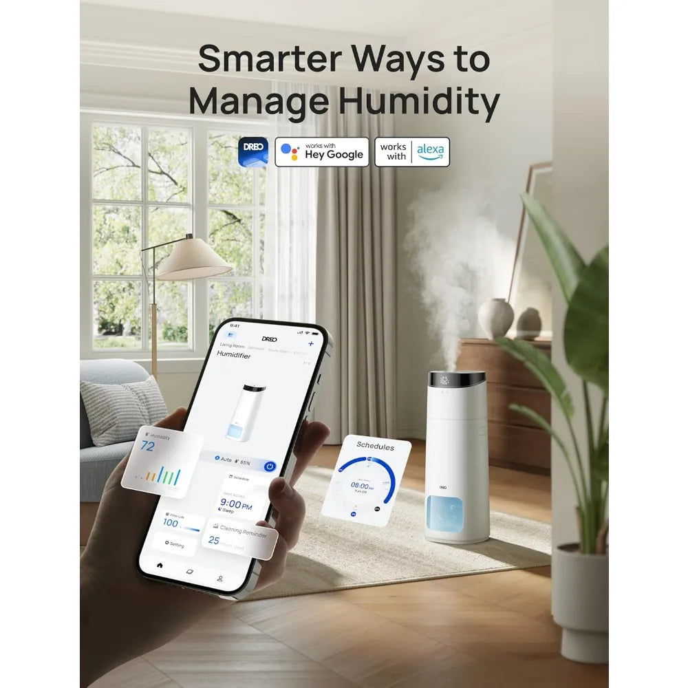 16L Smart Humidifier Large Room 1000 ft², 130H Cool Mist Air Humidifiers for Bedroom Plants Baby