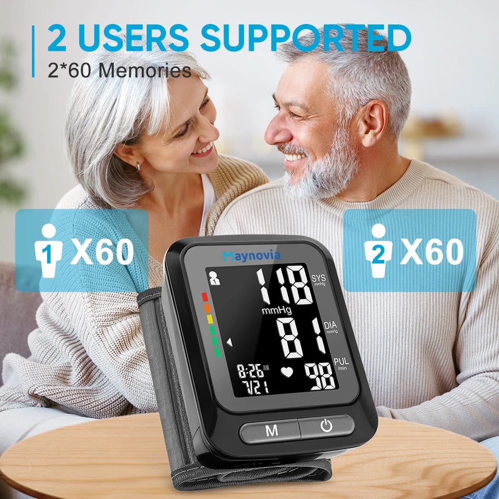 Sphygmomanometer  LCD Screen Portable Digital Wrist Blood Pressure Monitor Health Care Medical Heart Rate Pulse Meter