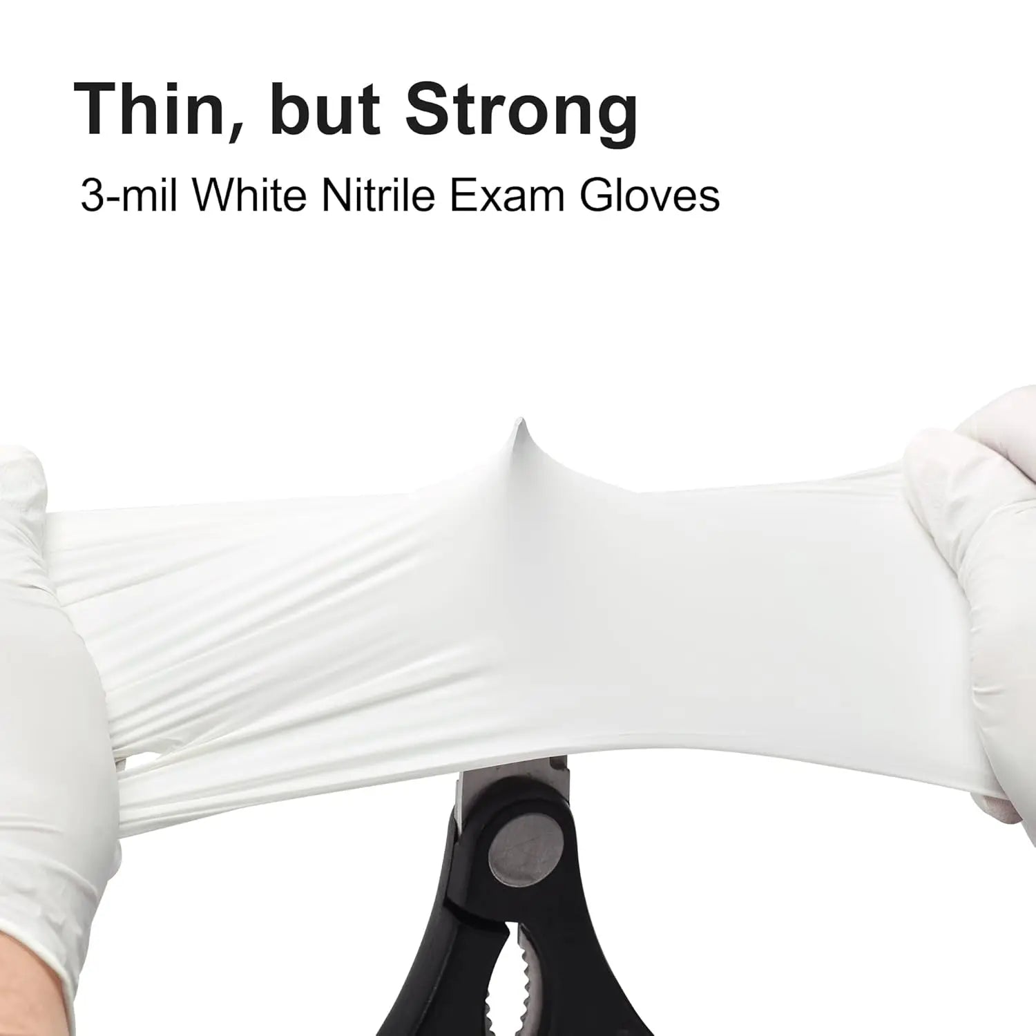 100 Pcs Disposable Nitrile Gloves,White Latex Free Powder Free Gloves for Medical Use,Cleaning,Cooking,Esthetician and Food Safe