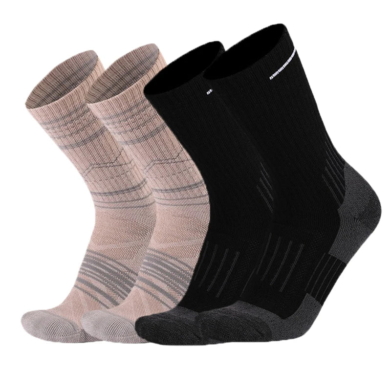 MuqiNush 2 Pairs Merino Wool Socks For Men Women Moisture Wicking Control for Outdoor Hiking Work Boot Thermal Warm All Seasons