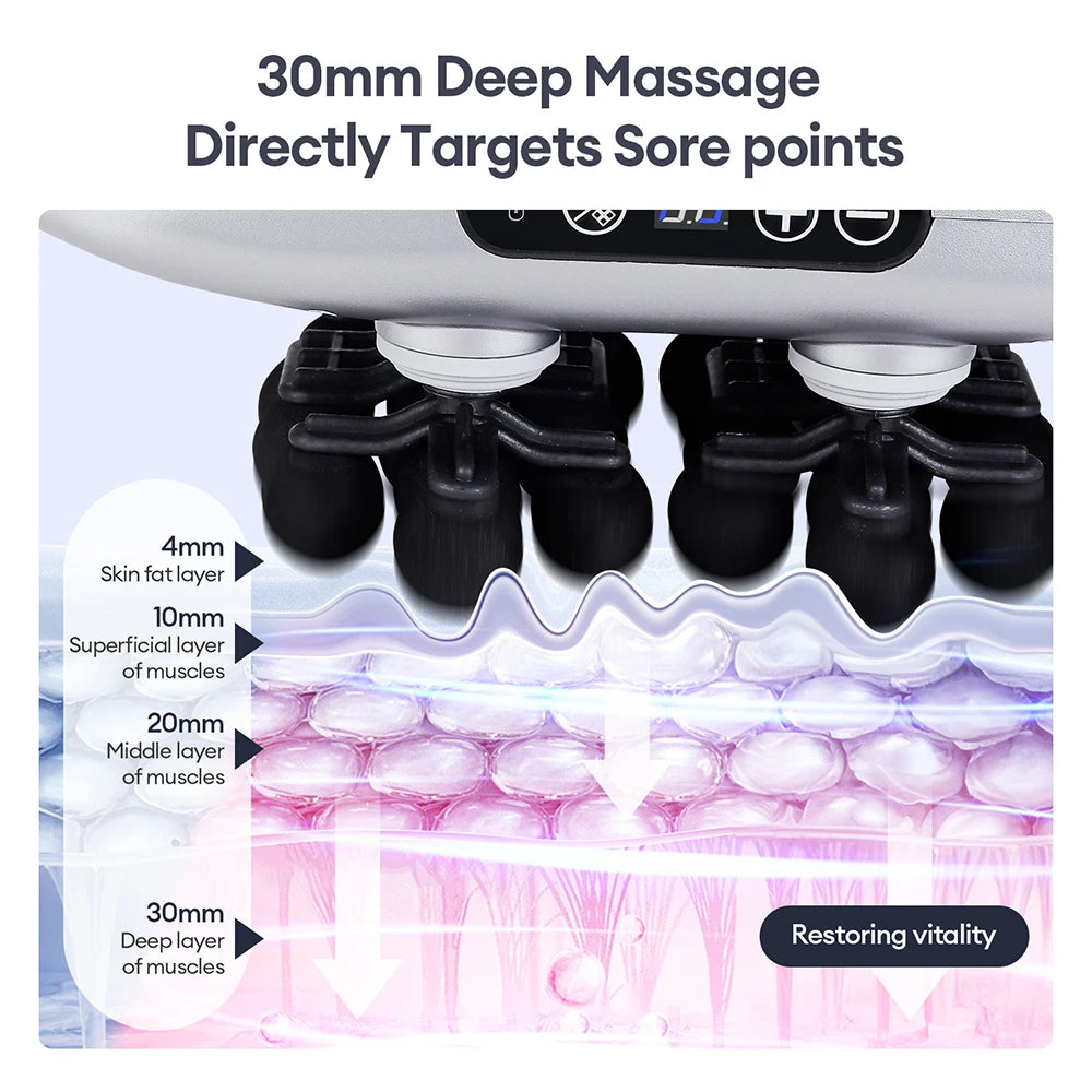 28-Heads Fascia Gun 9 Mode Vibration Massager 30mm Deep Tissue Massage Gun Back Waist Neck Shoulder Calf Massager masajeador