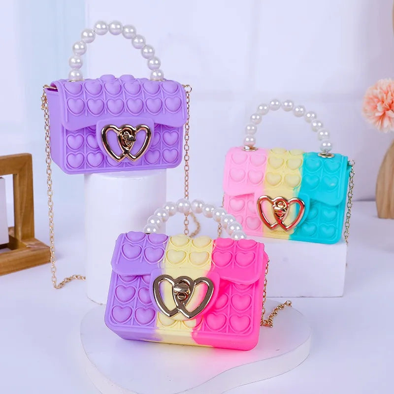 Silicone Love Bubble Pop It Handbag