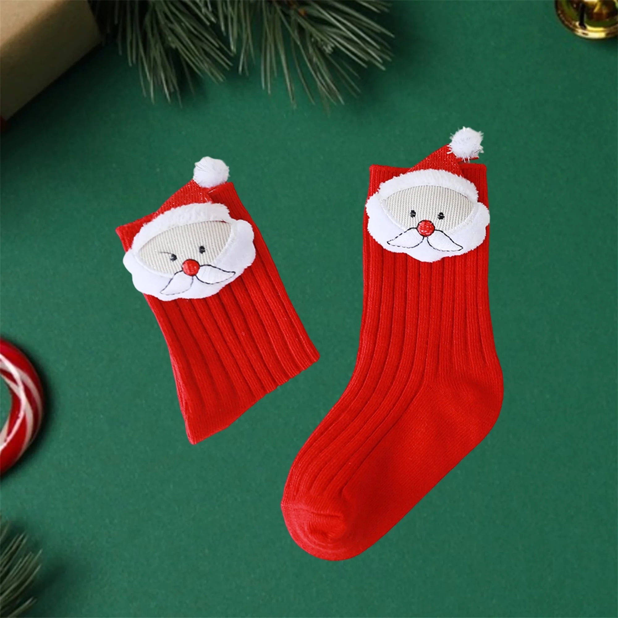 Adorable Reindeer and Snowman Christmas Stockings for Kids Festive Plush Dolls Knit Knee-High Socks Decoration