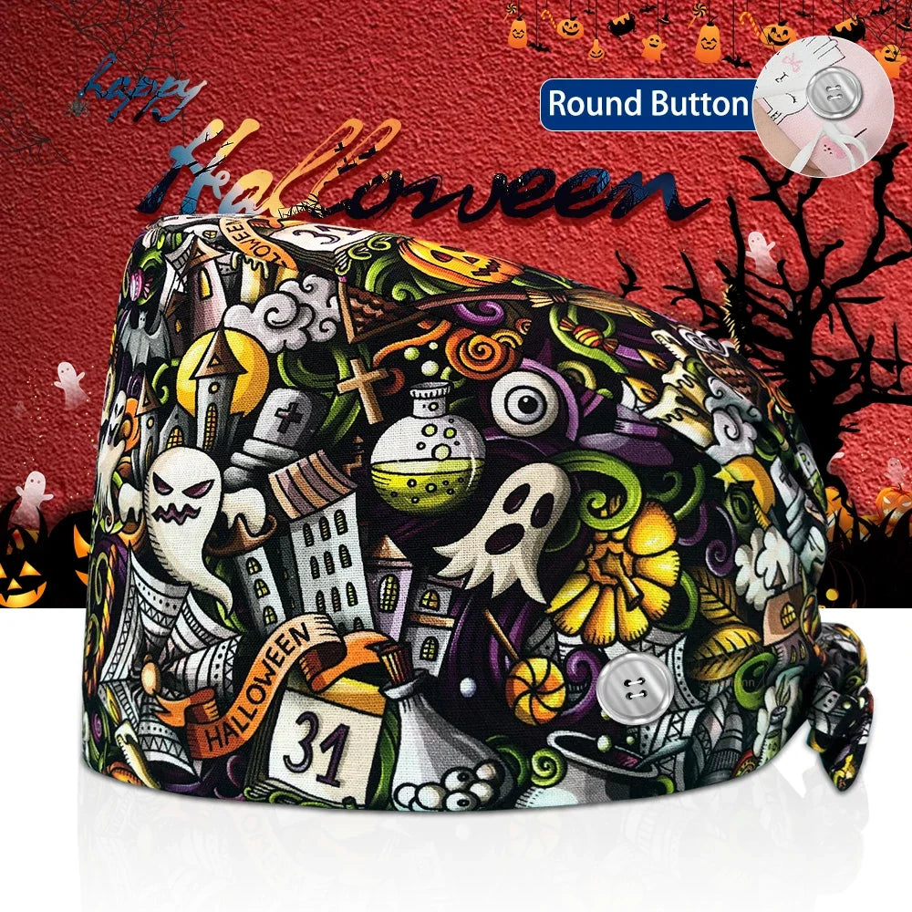 Surgical Skull Printing Scrub Hat