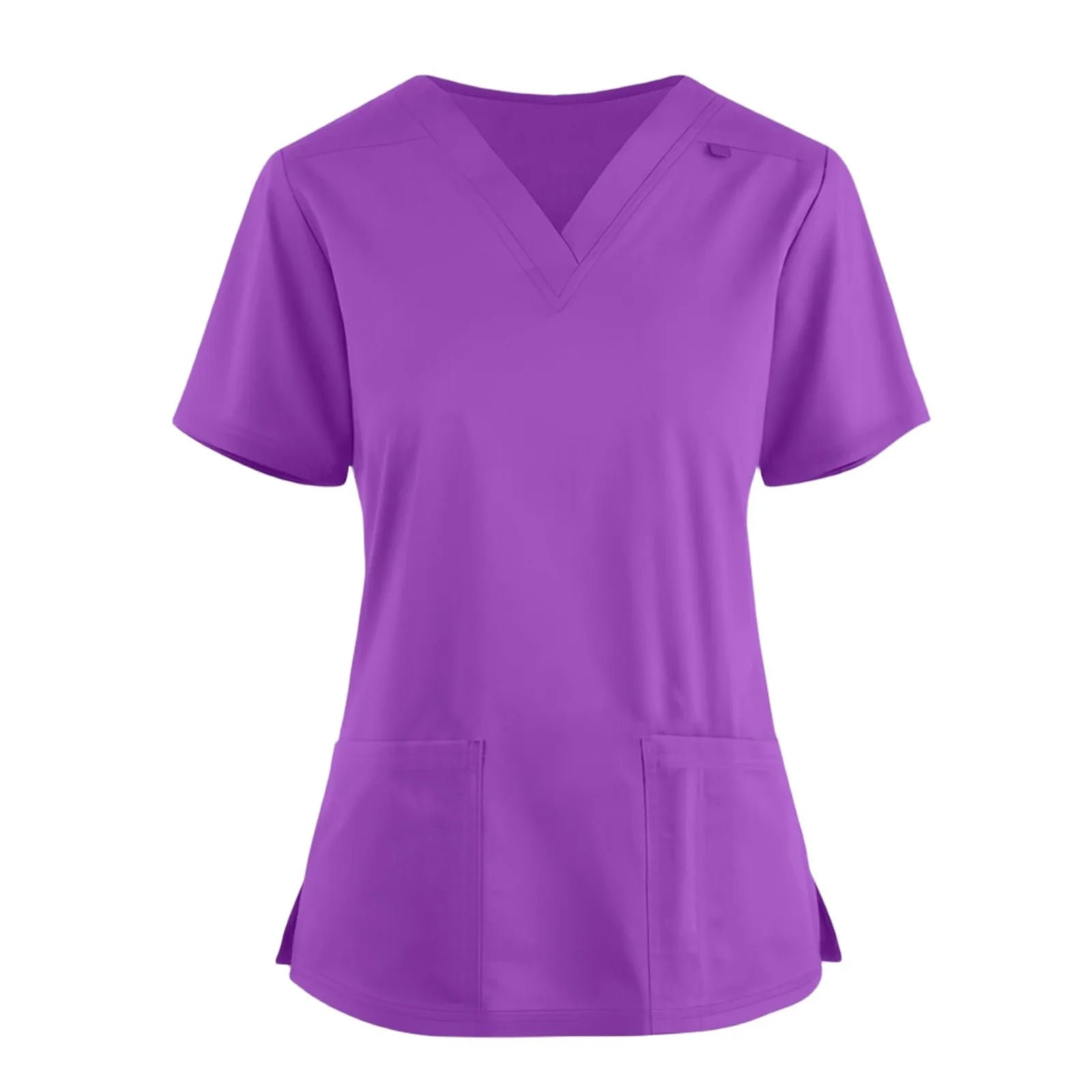 Hospital Scrubs V-Neck Tops Short Sleeve With Pockets