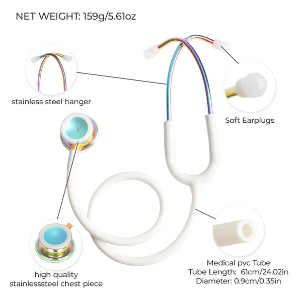 Double sided Medical Stethoscope Professional Heart Lung Cardiology Double Head Stethoscope Nurse Student Vet Medical Equipment