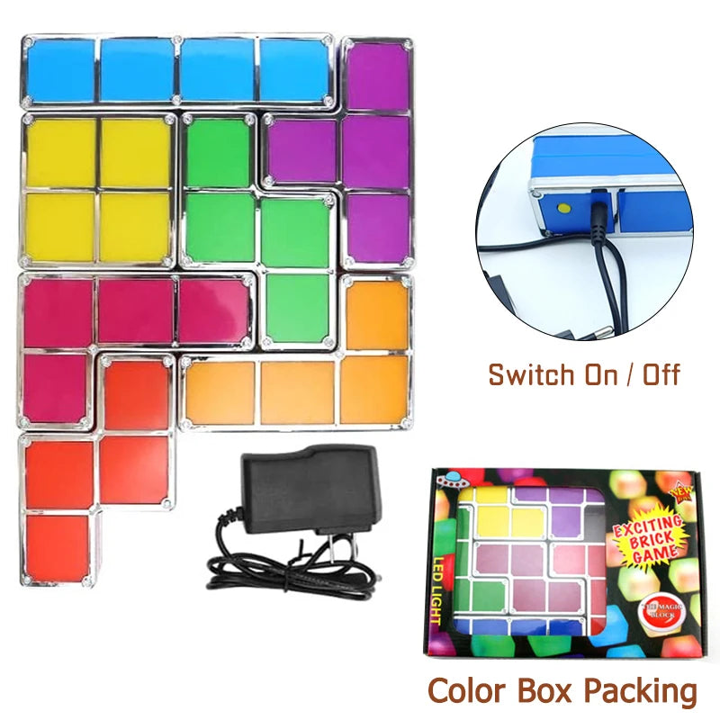 7 Colors Stackable Night Light, DIY Gaming Lamp, Puzzle Novelty LED Night Light, 3D Puzzles Night Light for Kids, Game Lovers