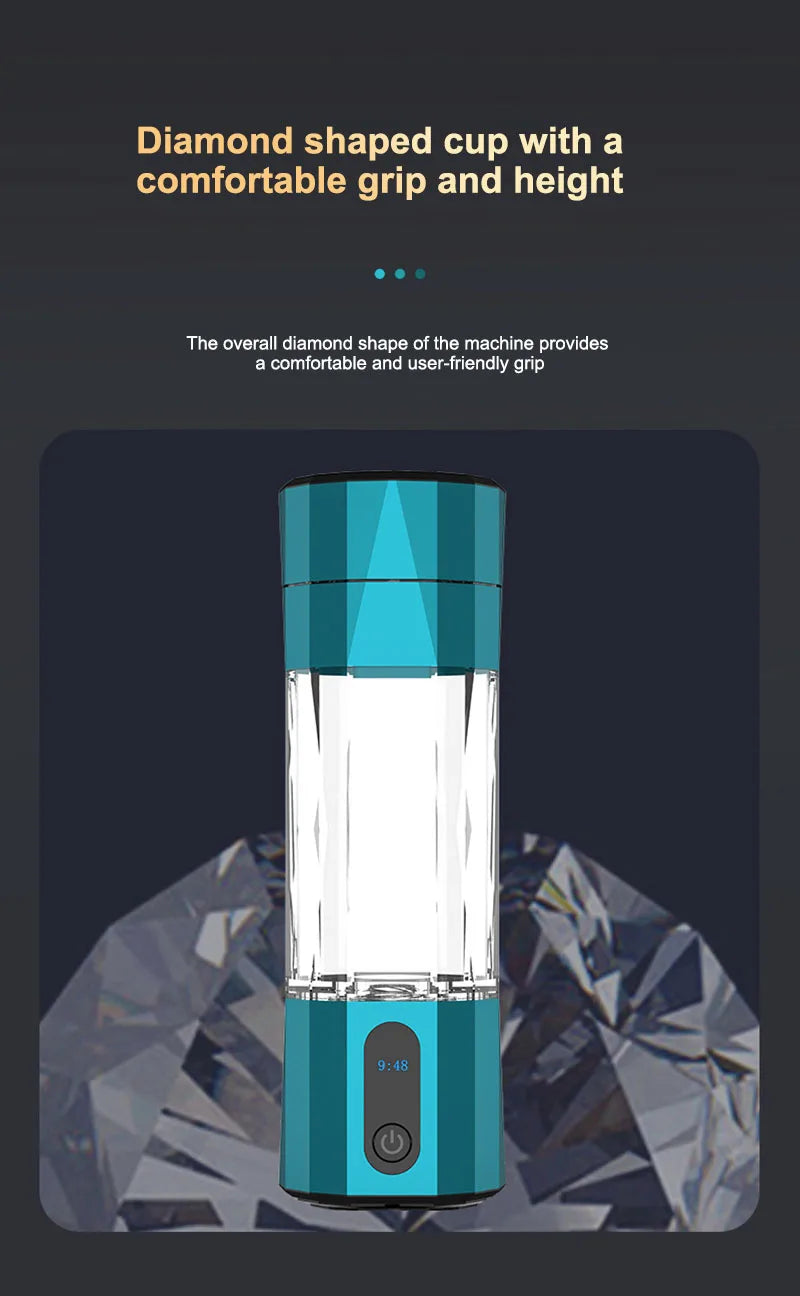 6000 PPB High Concentration of  Hydrogen Water Generator Bottle SPE&PEM TYpe Charge Akaline Water Ionizer