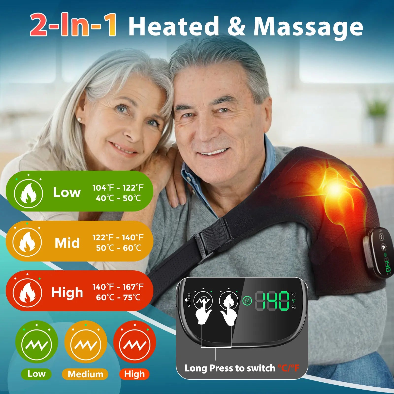 Electric Heating Pad with Vibration Therapy