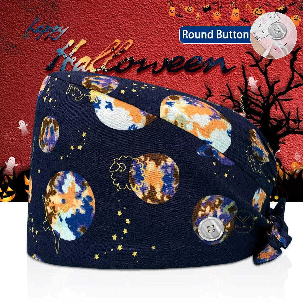 Surgical Skull Printing Scrub Hat