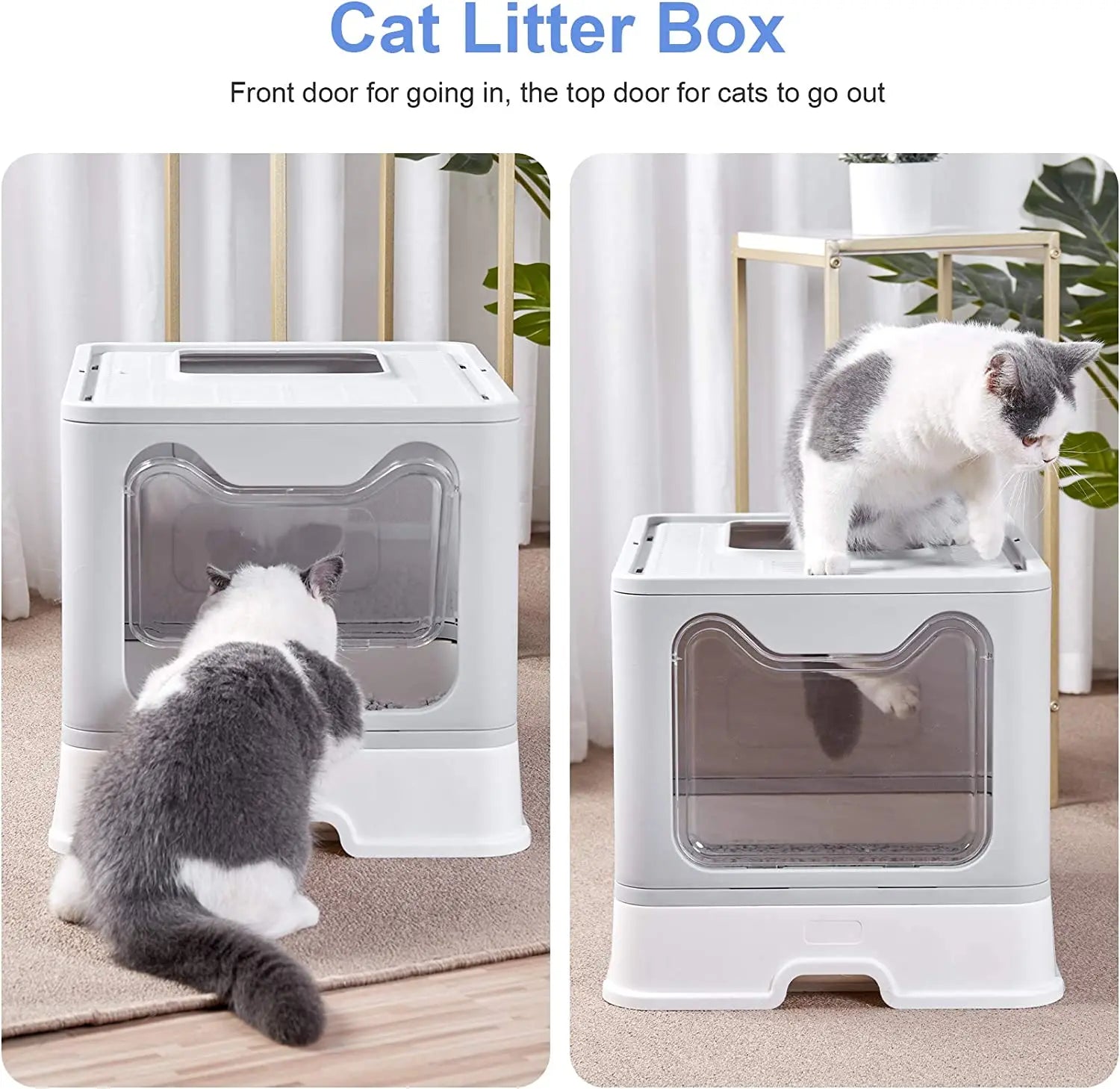 Foldable Hooded Cat Litter Box