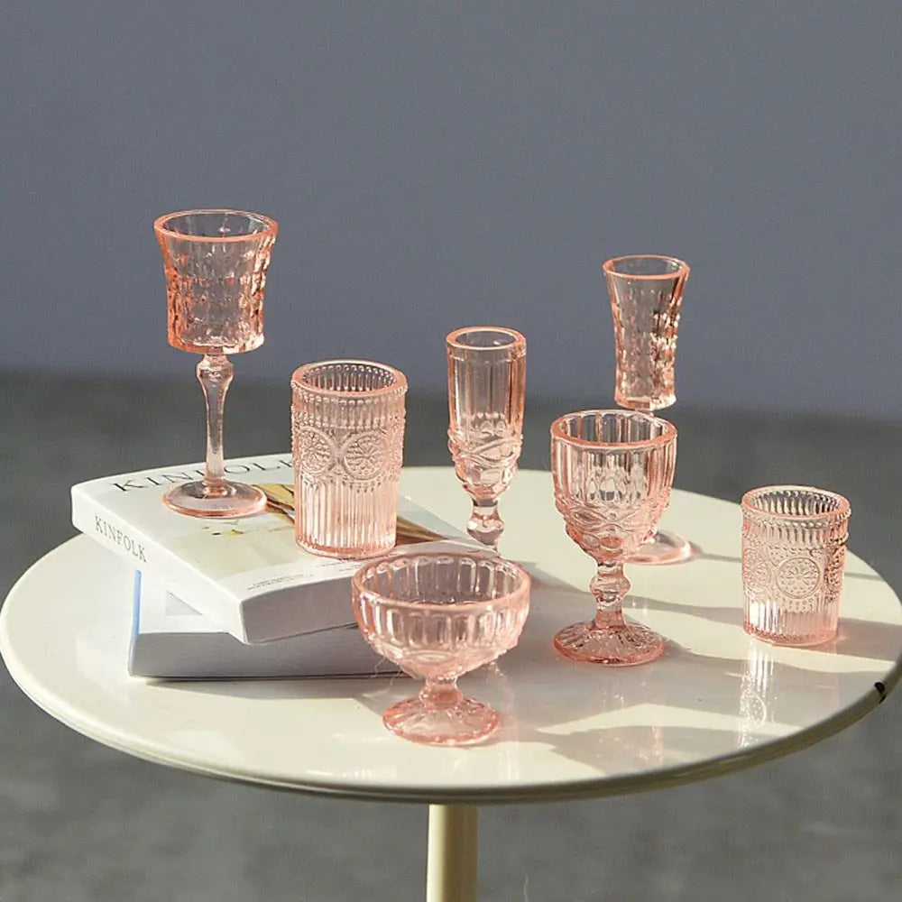 Miniature Dollhouse Wine Glass Set