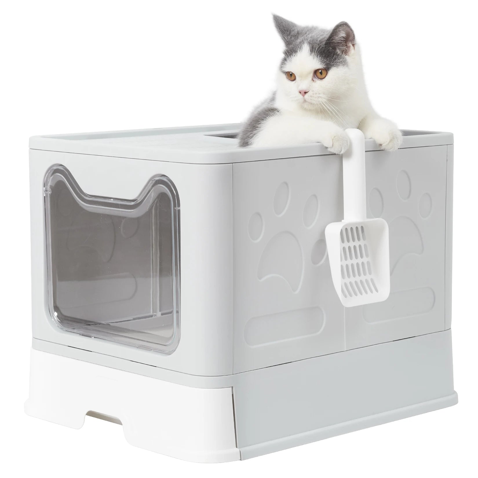 Foldable Hooded Cat Litter Box