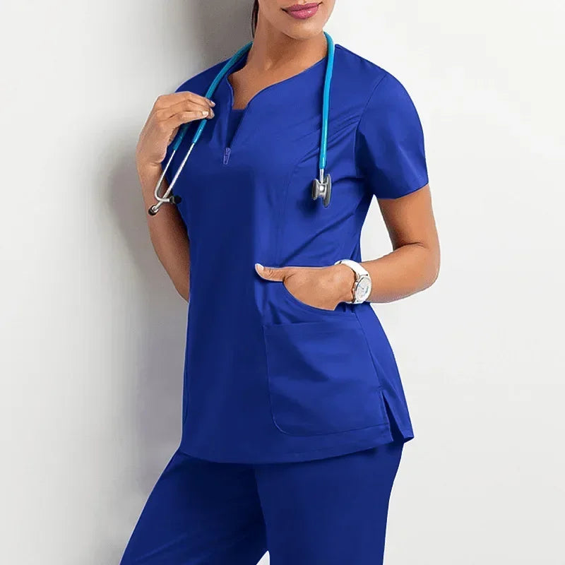 Surgical Uniforms Woman Scrub Set Medical Nurse Scrubs Top + Pants