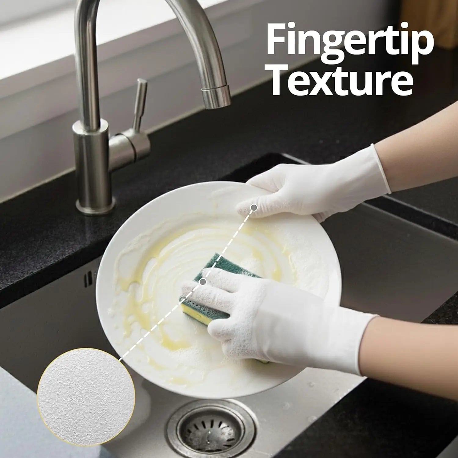 100 Pcs Disposable Nitrile Gloves,White Latex Free Powder Free Gloves for Medical Use,Cleaning,Cooking,Esthetician and Food Safe