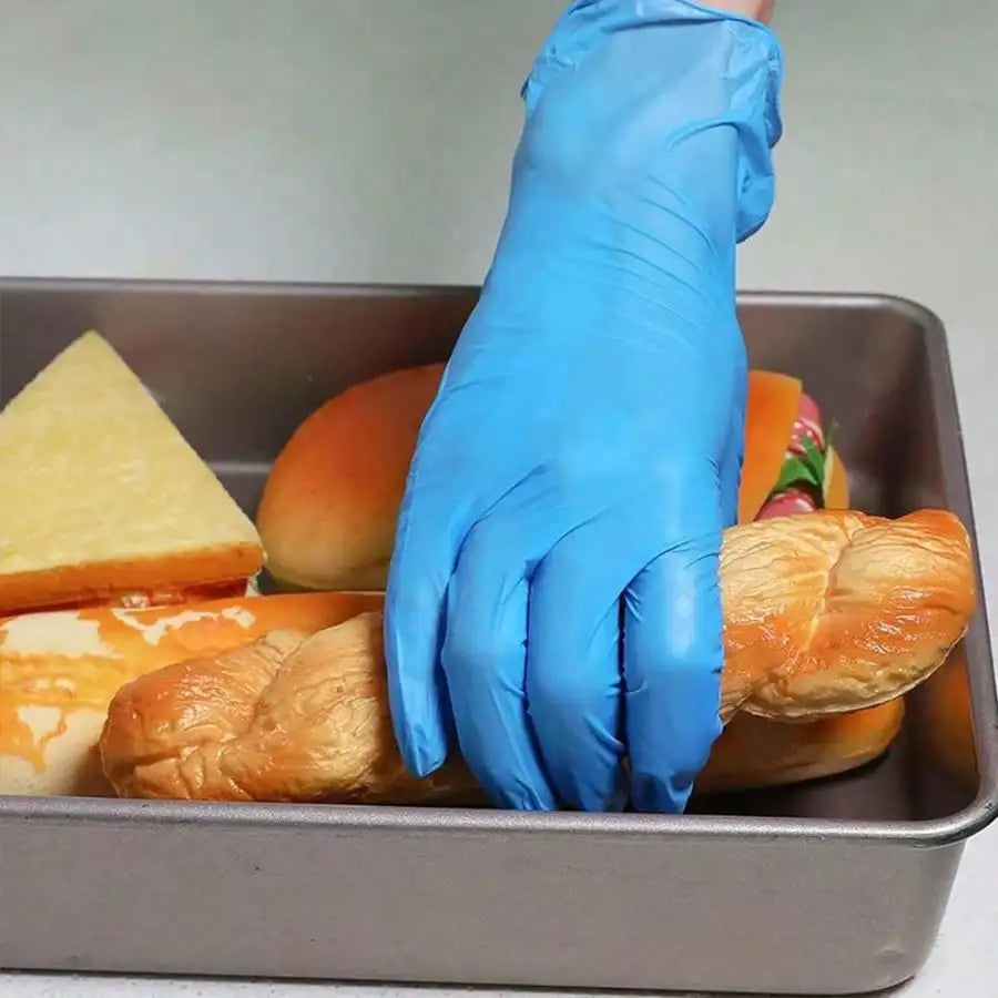 100 Pcs Durable & Thick Nitrile Disposable Gloves - High-Elasticity, Latex-Free & Powder-Free For Cooking, Cleaning & Food Prep -
