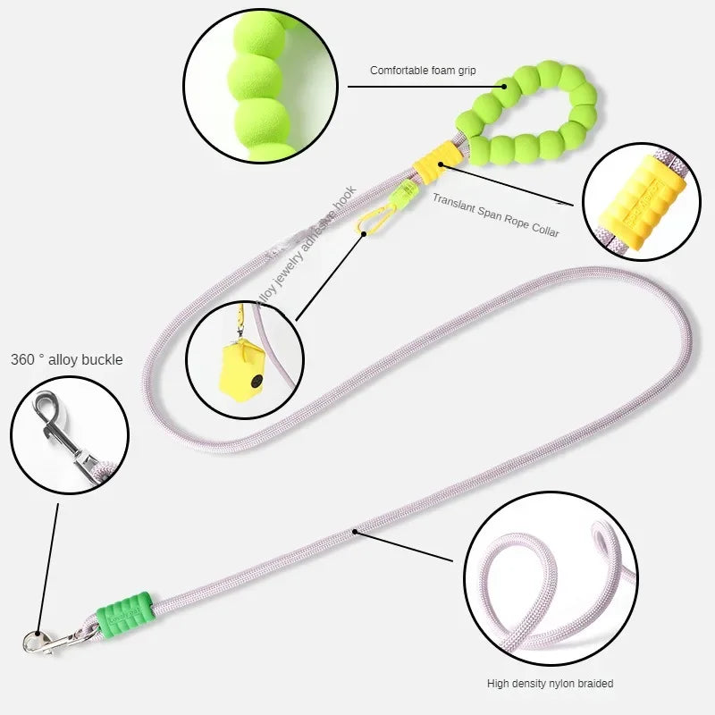 Cross-body Dog Leash Cotton Handle