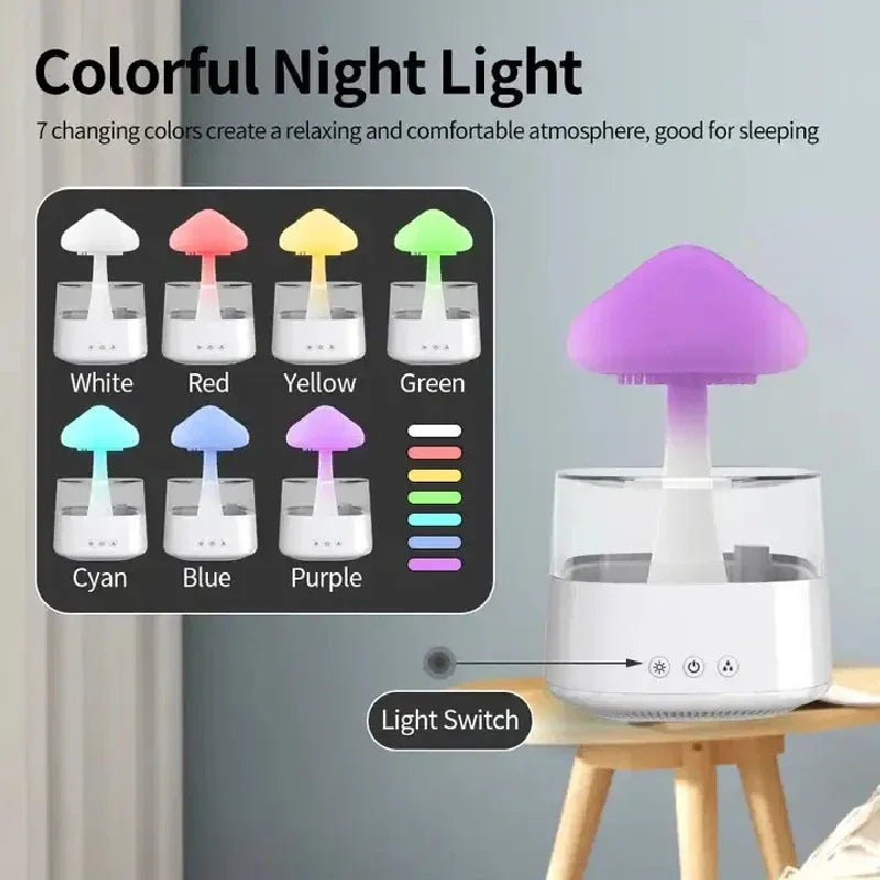 Cloud & Raindrop LED Aromatherapy Humidifier