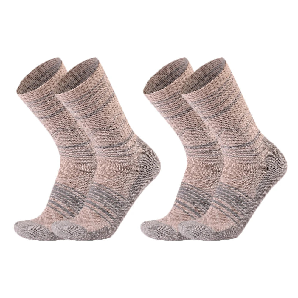 MuqiNush 2 Pairs Merino Wool Socks For Men Women Moisture Wicking Control for Outdoor Hiking Work Boot Thermal Warm All Seasons